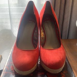 Size 10 Fergalicious Ultimate, Rebel Red Wedges